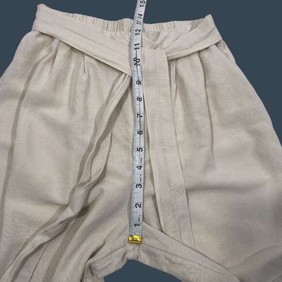 Night sky Linen Blend Crop Top & Wide Leg Pants Set Ivory S neutral co ord set - Picture 7 of 13